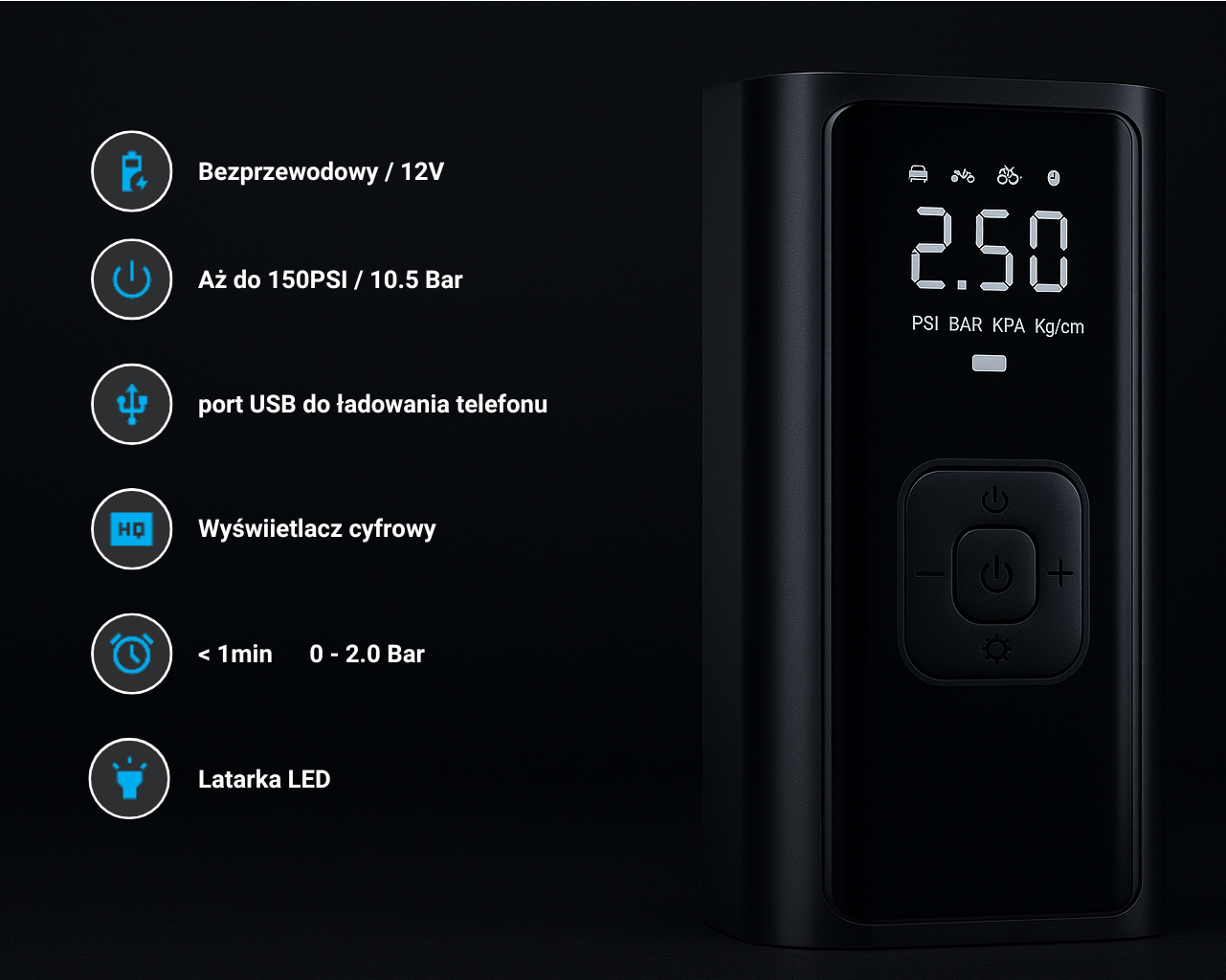 TireHero™ - kompresor samochodowy